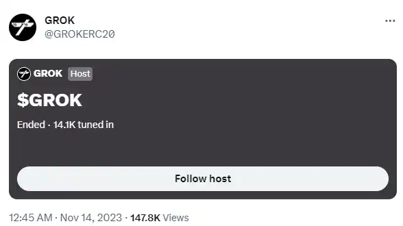 24小时涨幅超80%后，meme币GROK因涉骗局消息遭腰斩  第3张