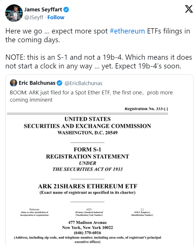 比特币 ETF 如果通过，或会带动以太坊上涨75%？  第1张