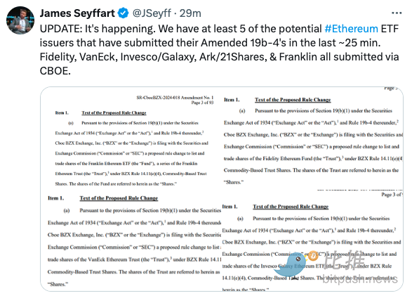 以太坊ETF发行商“连夜赶工”，市场情绪仍高涨  第2张