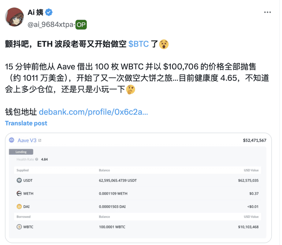 胜率 84% 波段巨鲸出清以太币，反手建仓千万美元比特币空头部位  第2张