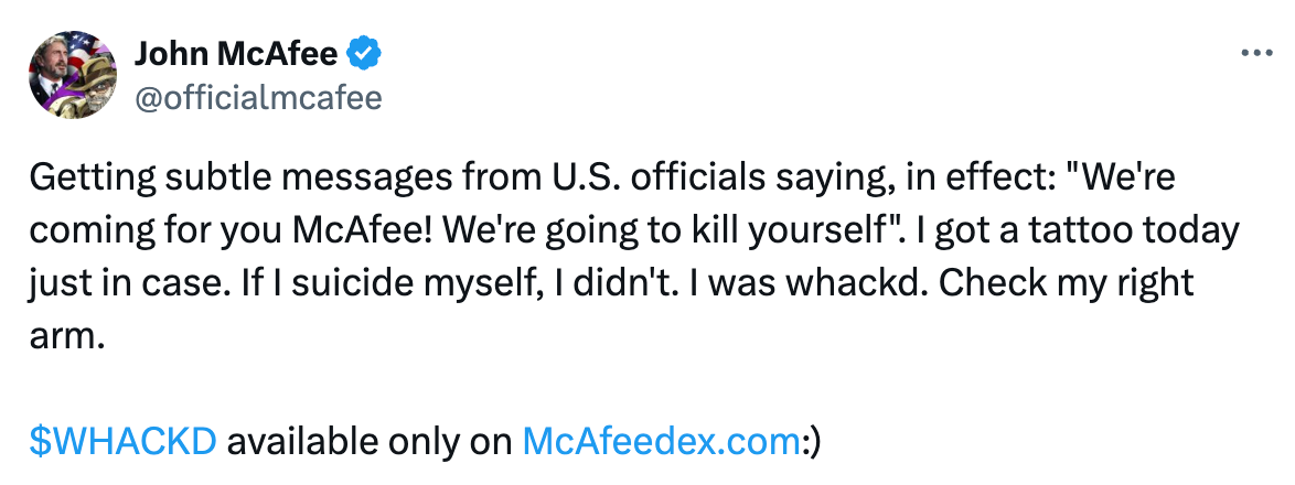 McAfee 生平与他的 Ainti 代币  第7张