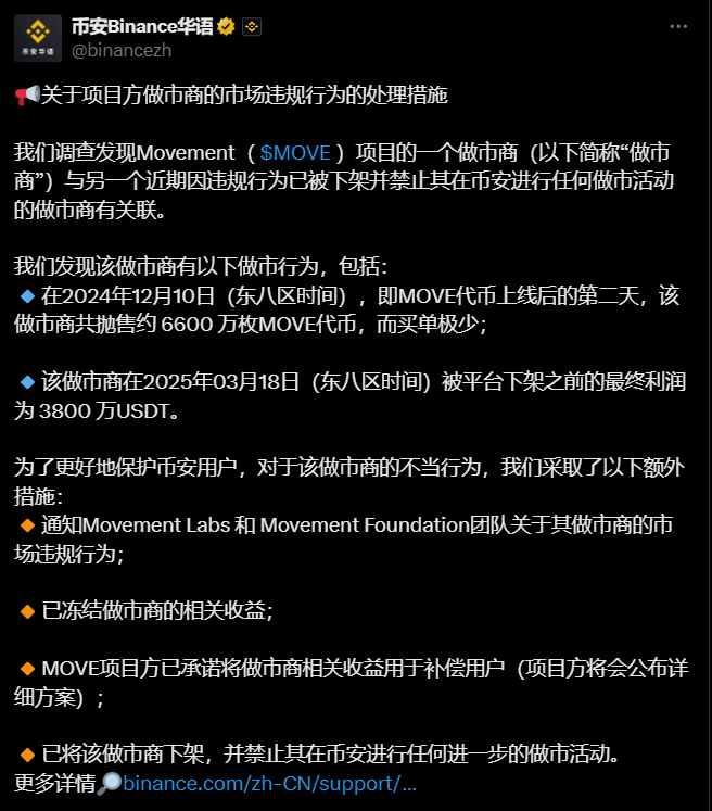 MOVE风波全复盘：冰娃檄文点燃怒火，币安重拳砸向做市商，3800万回购能平息众怒吗？  第2张