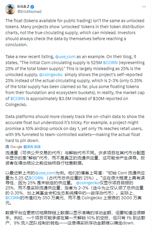 再来重锤!Corn 的3% 流通量骗局,VC 币的底线还能再低吗? 第1张