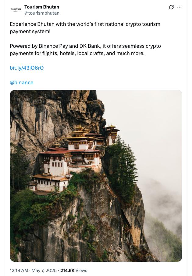 不丹上线加密货币旅游支付系统 第1张