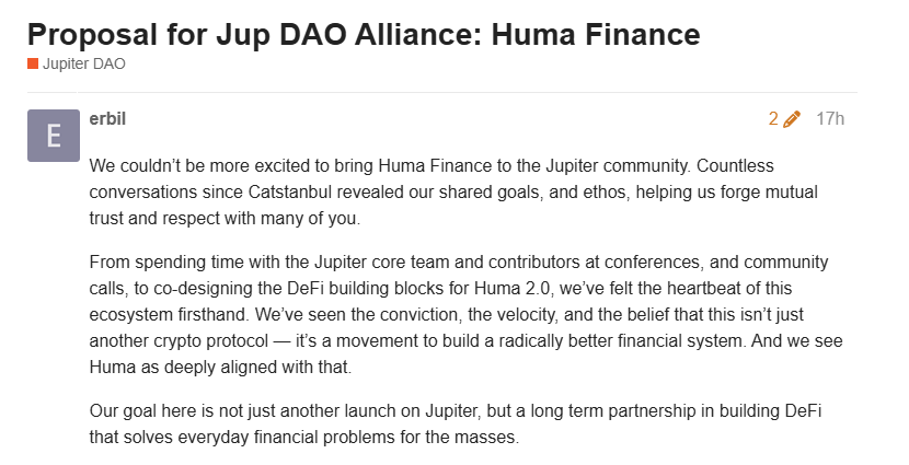 Jupiter首个打新重磅来袭:Huma点燃Solana Launchpad终极战 第1张