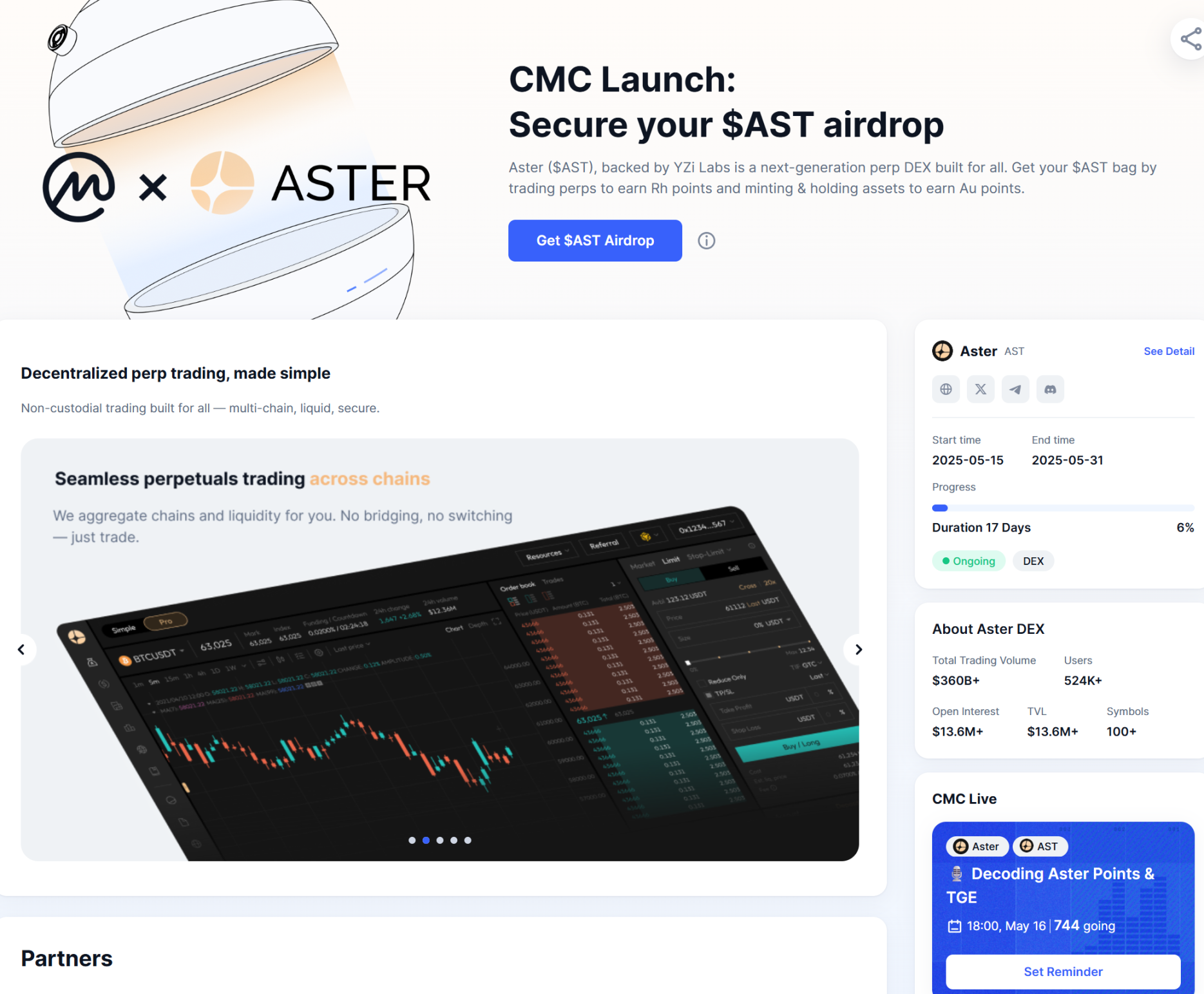 CoinMarketCap推出Launch功能,首发Aster有何深意? 第1张