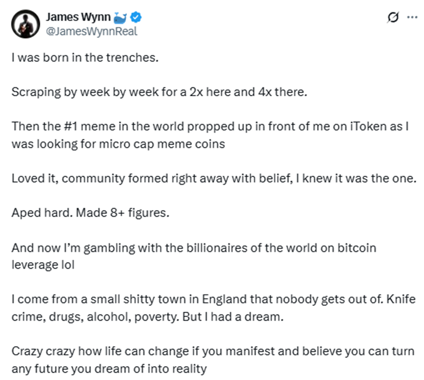 合约巨鲸James Wynn:从贫民窟到加密大玩家,12亿美元的疯狂赌局 第1张