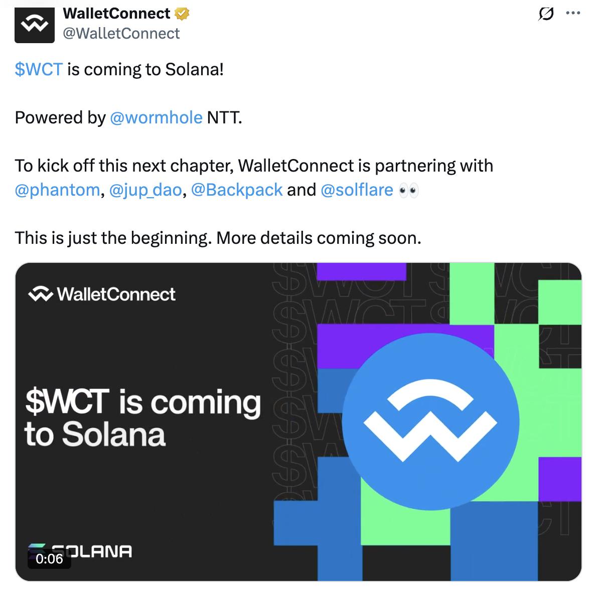 WalletConnect扩展到Solana,准备空投500万WCT 2 WalletConnect扩展到Solana,准备空投500 万 WCT 第1张