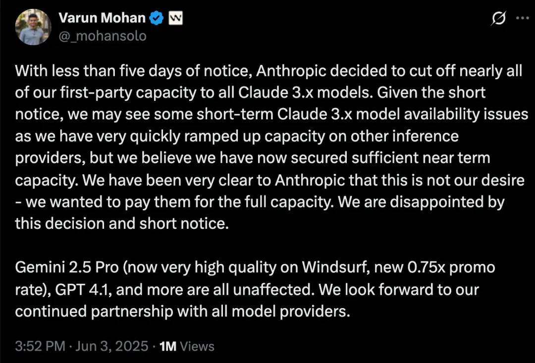Anthropic「切断」Windsurf,AI Coding 成 AI 巨头「代理人之战」 第5张