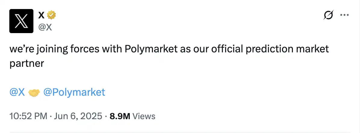 X与Polymarket合作,马斯克离「万物App」又近了一步 第1张