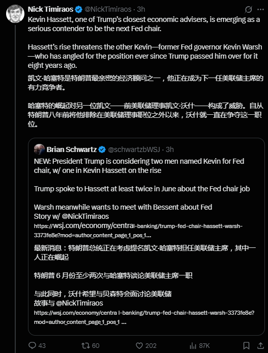 下一任美联储主席,两个“凯文”激斗,贝森特坐山观虎 第2张
